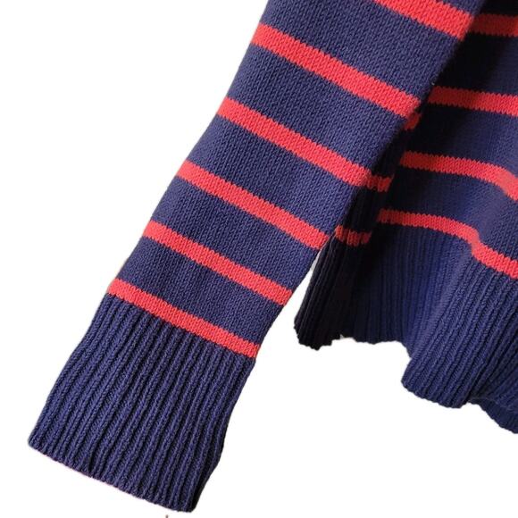 Tuckernuck Womens Blue Red Stripe Crew Neck Long Sleeve Sweater Size XS Preppy - Picture 5 of 10